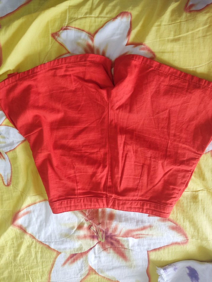 Düğmeli Kırmızı Mini kız çocuk Şort - Görsel 5