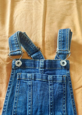 çocuk Mavi Denim Kısa Salopet - Görsel 7