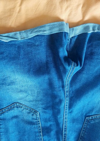 çocuk Mavi Denim Kısa Salopet - Görsel 3