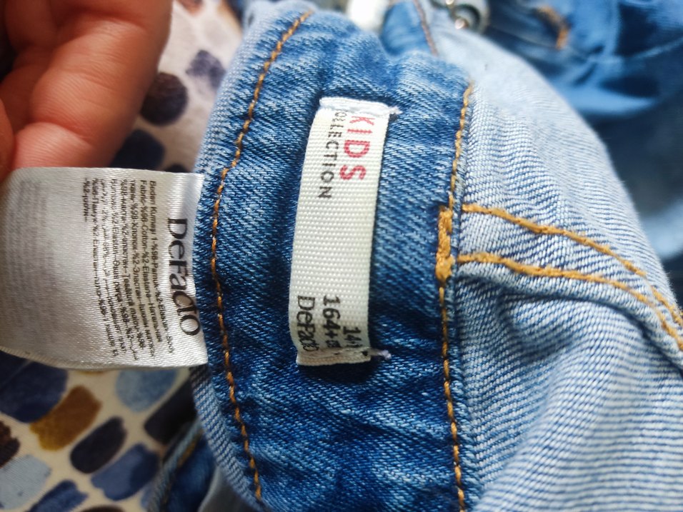 çocuk Mavi Denim Kısa Salopet - Görsel 4