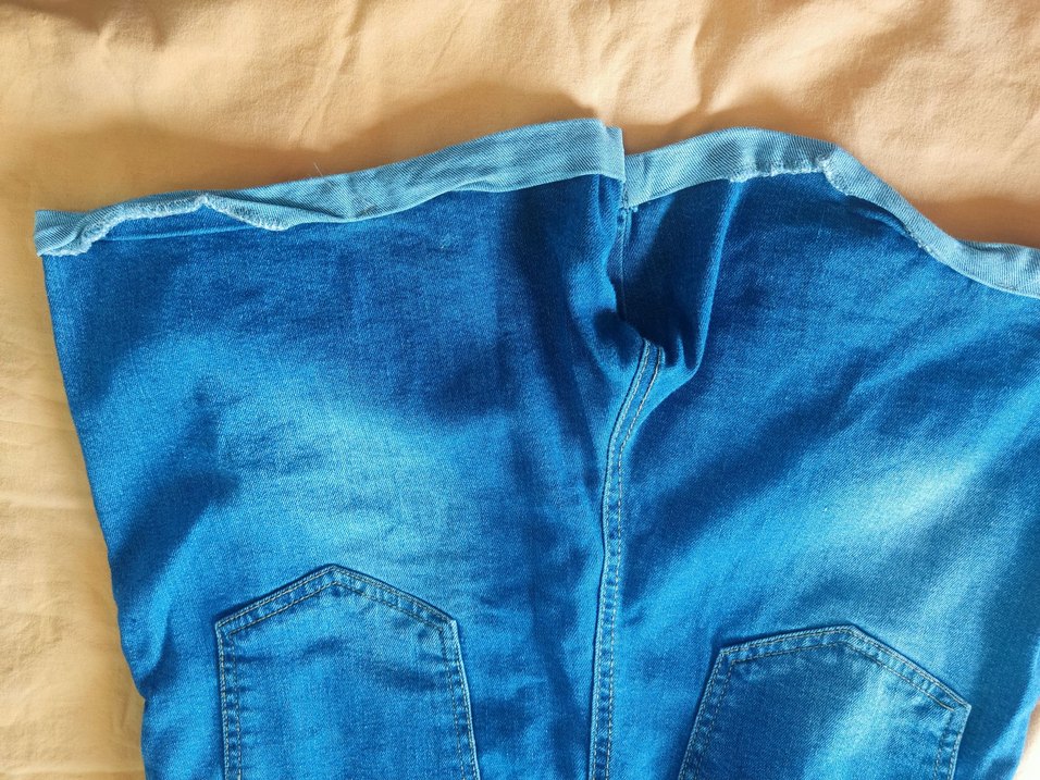 çocuk Mavi Denim Kısa Salopet - Görsel 3