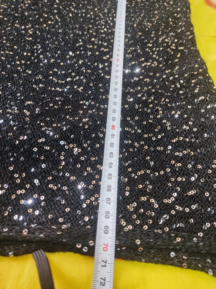 Parlak Pul Detaylı Siyah Mini Bluz - Görsel 4