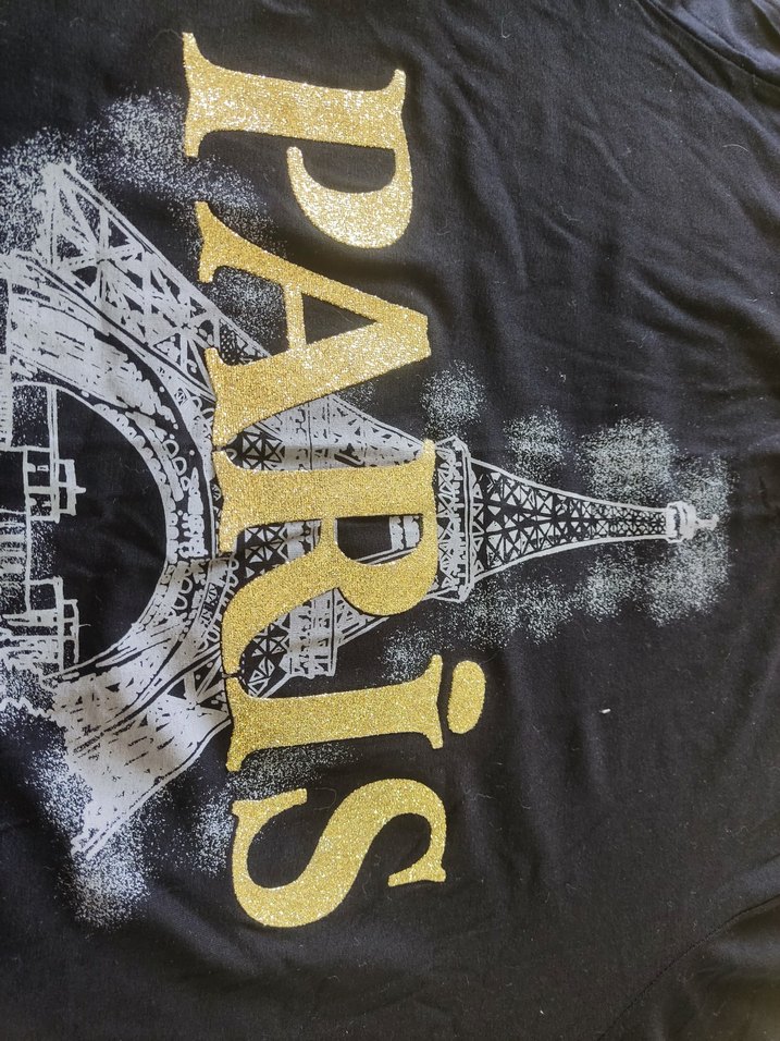 Paris Baskılı Siyah 
tunik - Görsel 5