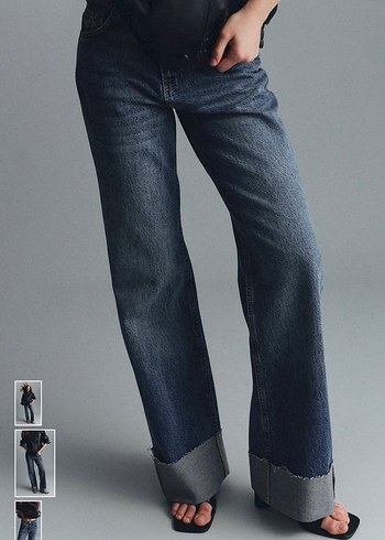 Defacto Koyu Mavi Denim Genis Paca Jean