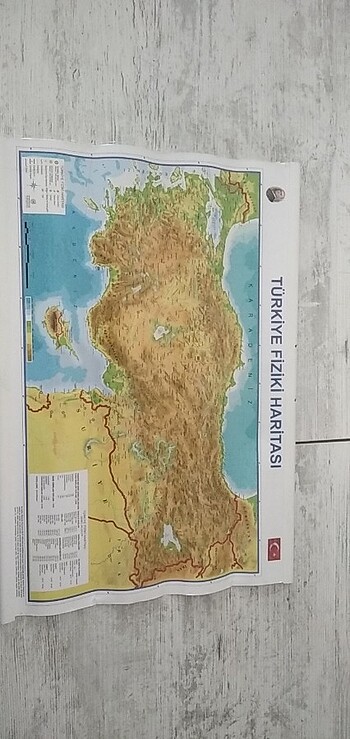 Arkalı önlü Türkiye siyasi ve fiziki haritası 