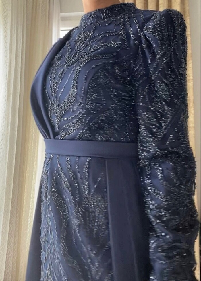 TESETTÜR SATEN TAŞLI ABİYE - Görsel 2