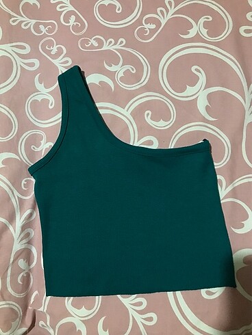 xs Beden Yeşil Tel Kol Crop
