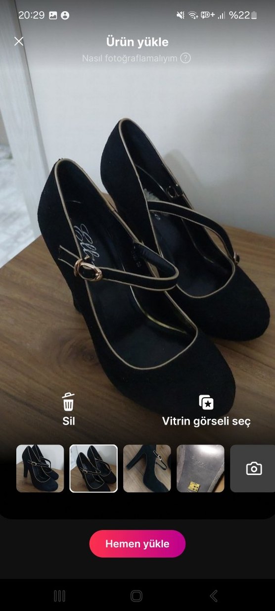 Siyah Süet Tokalı Stiletto Topuklu Kadın Ayakkabı - Görsel 2