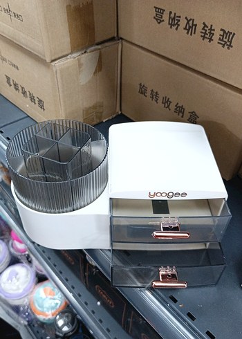 Beyaz Makyaj Organizeri Çekmeceli ve Bölmeli - Görsel 3