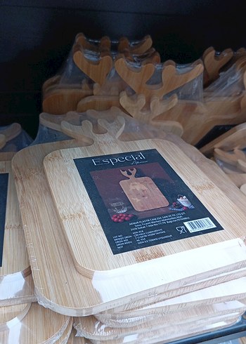 Geyik Figürlü Ahşap Kesme Tahtası 2'li - Görsel 2