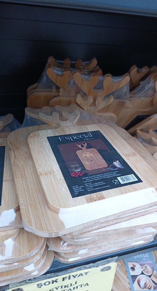 Geyik Figürlü Ahşap Kesme Tahtası 2'li - Görsel 2