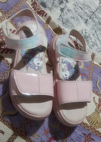 Pembe Simli Kız Çocuk Sandalet - Görsel 3