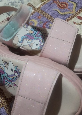 Pembe Simli Kız Çocuk Sandalet - Görsel 5