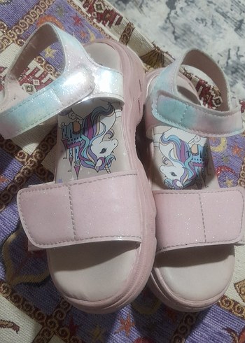 Pembe Simli Kız Çocuk Sandalet - Görsel 4