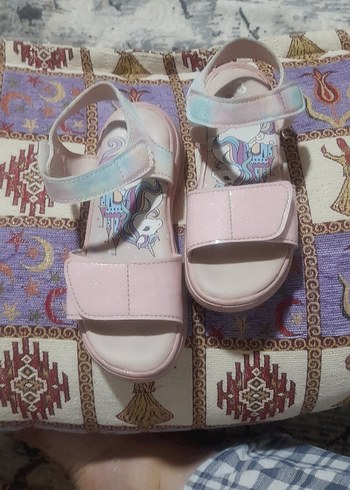 Pembe Simli Kız Çocuk Sandalet - Görsel 6