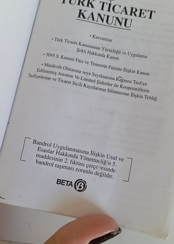 Beden Renk Türk Ticaret Kanunu Cep Kanunları Serisi 07