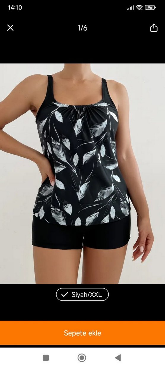 Siyah Yaprak Desenli  yurt dışından geldi Mayo - Görsel 2