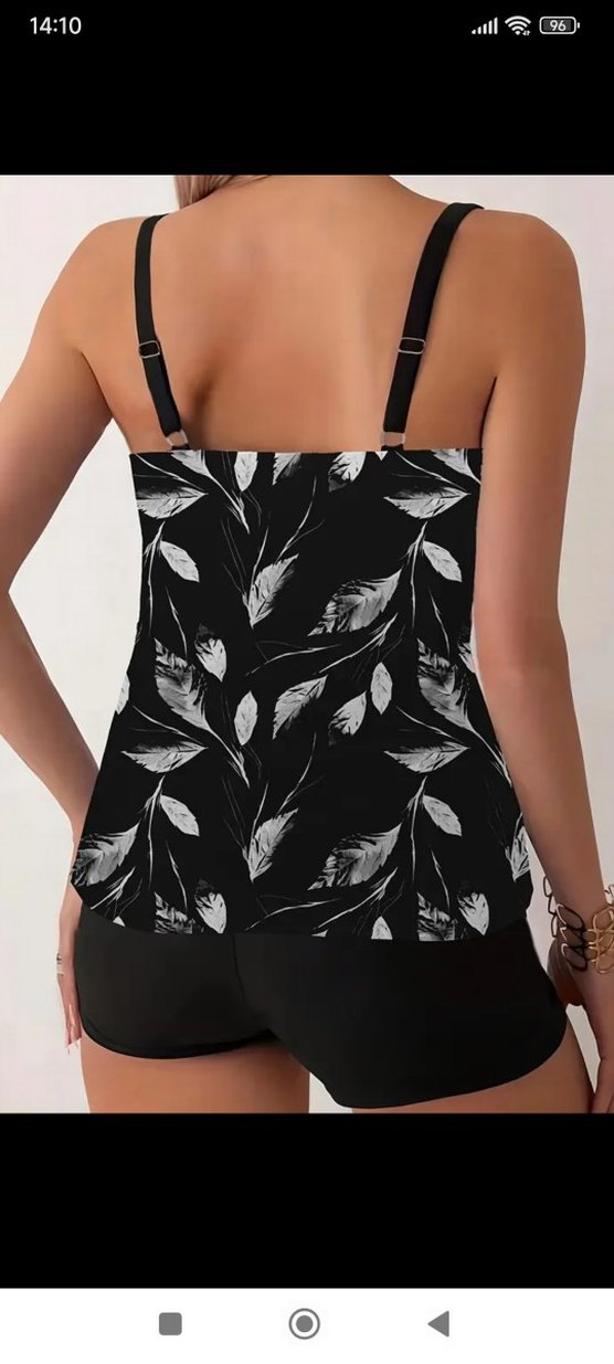 Siyah Yaprak Desenli  yurt dışından geldi Mayo - Görsel 4