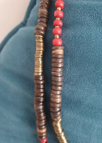 Beden çeşitli Renk Renkli ahşap boncuk ve metal kolye