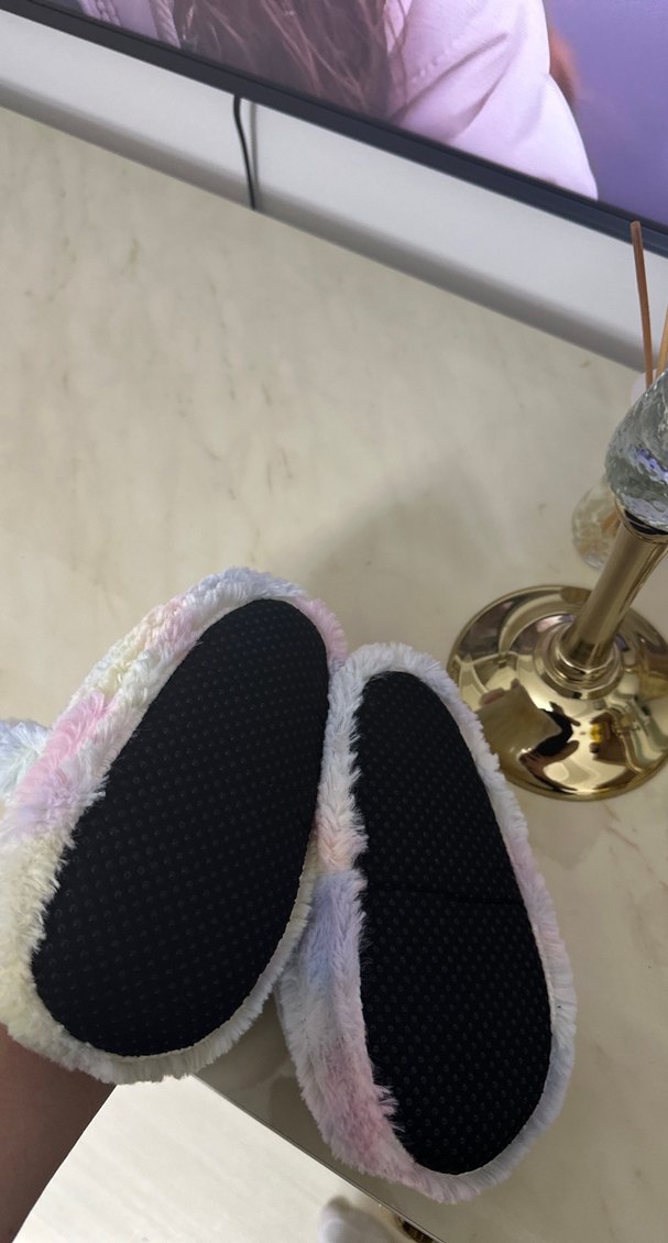 Kız Çocuk Pastel Renkli Peluş Ev Terliği - Görsel 2