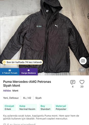 Puma Mercedes Amg Petronas Siyah Kapusonlu Mont