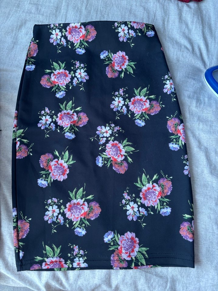 Çiçek Desenli Bohem Midi Kalem Etek - Görsel 2