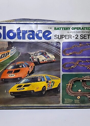 SLOTRACE SUPER - 2 SET ARABA YARIŞ PİSTİ MADE IN HONG KONG ÜRETİ
