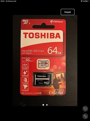 Toshiba 64GB Hafıza kartı