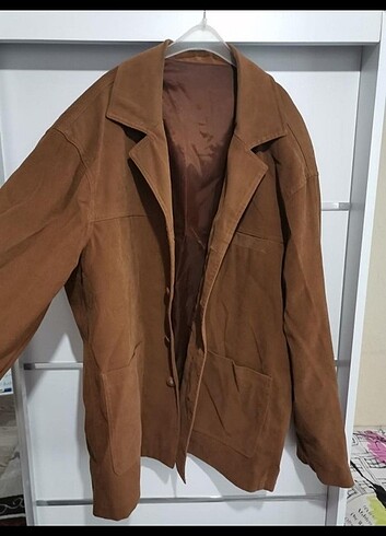 American Vintage Süet kahverengi unisex oversize ceket 