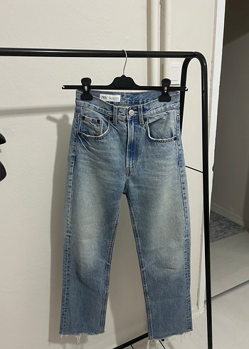 Zara Kadın zara Açık Mavi Normal Paça Denim Pantolon