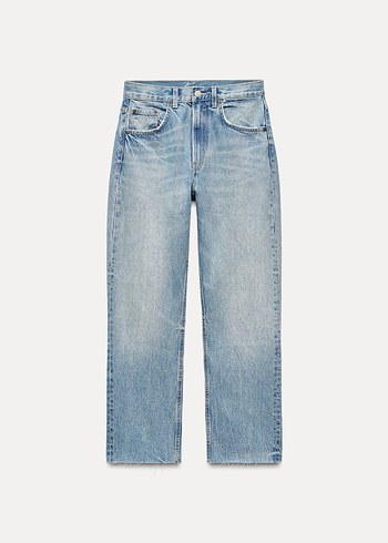 Kadın zara Açık Mavi Normal Paça Denim Pantolon