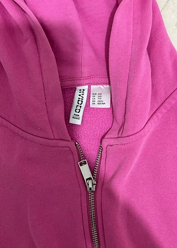 H&M Fermuarlı Pembe Kadın Sweatshirt
