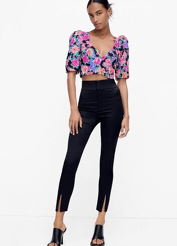 Zara Zara çiçekli crop