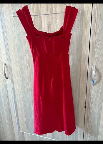 WHENER COMPANY Kırmızı Drapeli Mini Elbise - Görsel 5