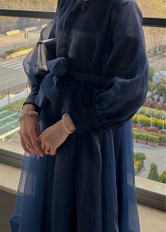 Tesettür tül elbise - Görsel 2