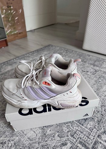 Beyaz Bağcıklı Adidas Kadın Spor Ayakkabı - Görsel 2