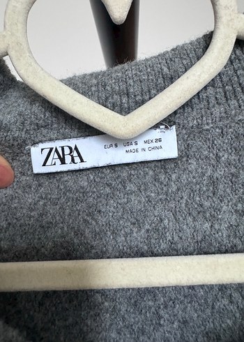 Gri Polo Yaka Kadın Örgü Kazak/şal - Görsel 4