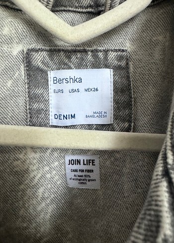 Gri Batik Desenli Kadın Denim Ceket - Görsel 4