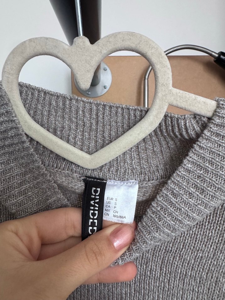 Gri Bisiklet Yaka Örgü Kadın Kazak - Görsel 3