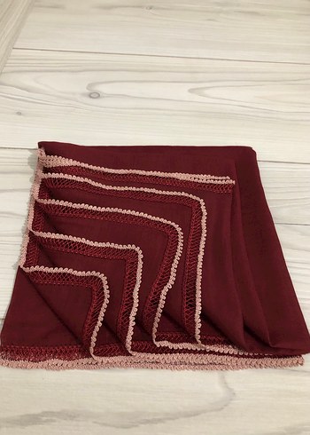 Bordo oyalı yazma - Görsel 4