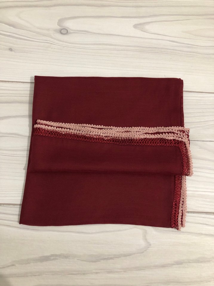 Bordo oyalı yazma - Görsel 3