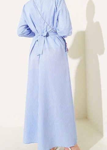 Mavi Uzun Kollu Kadın Elbise - Görsel 3