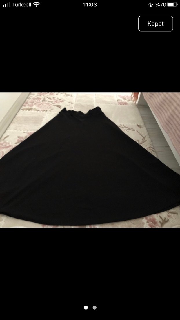 Siyah Salaş Uzun Etek XA Detaylı - Görsel 2