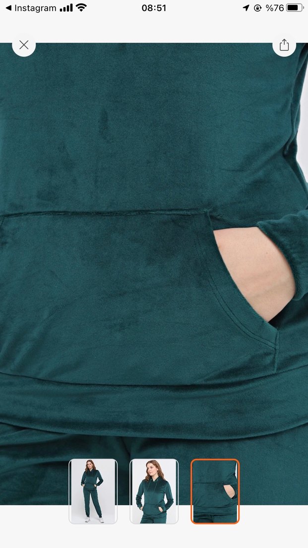 Kadın Haki Rahat Kesim Eşofman Takımı - Görsel 3