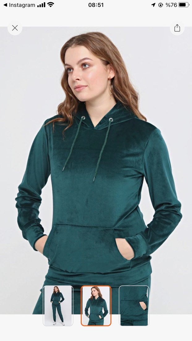 Kadın Haki Rahat Kesim Eşofman Takımı - Görsel 2