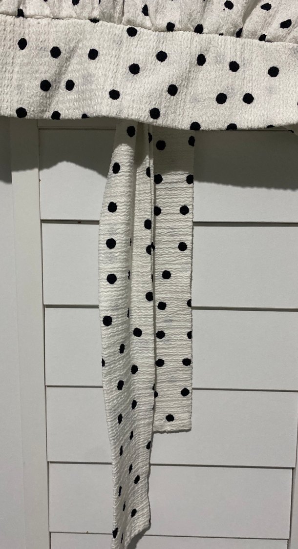 Beyaz Puantiyeli Uzun Kollu Kadın Bluz - Görsel 4