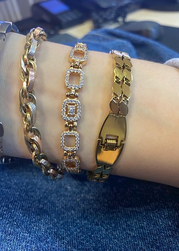 Zincir Detaylı Kahverengi Kadın Bileklik - Görsel 3