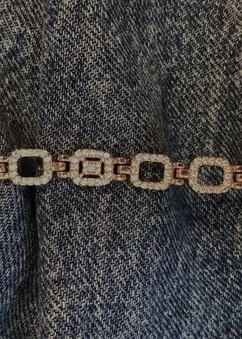 Zincir Detaylı Kahverengi Kadın Bileklik - Görsel 2