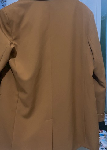 Kahve Takım Uzun Kesim Düğmeli Ceket - Görsel 7