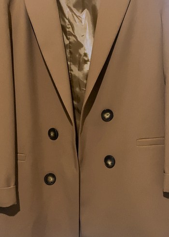 Kahve Takım Uzun Kesim Düğmeli Ceket - Görsel 6